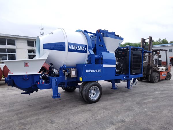 concrete mixer with pump