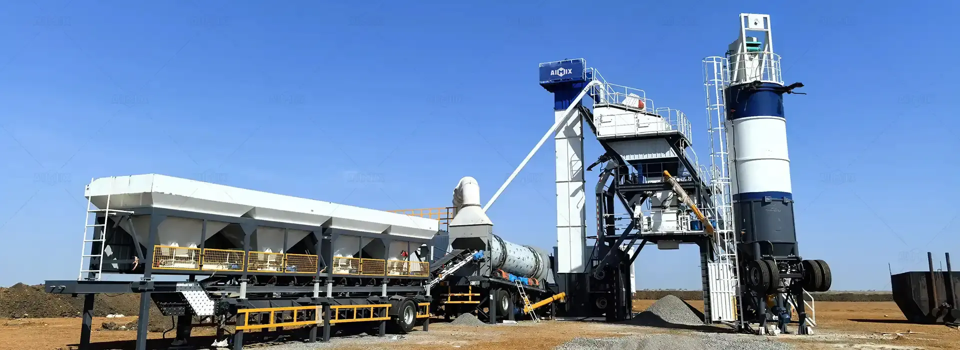 ALYQ-100 portable asphalt batch plant installation for Sudan road construction