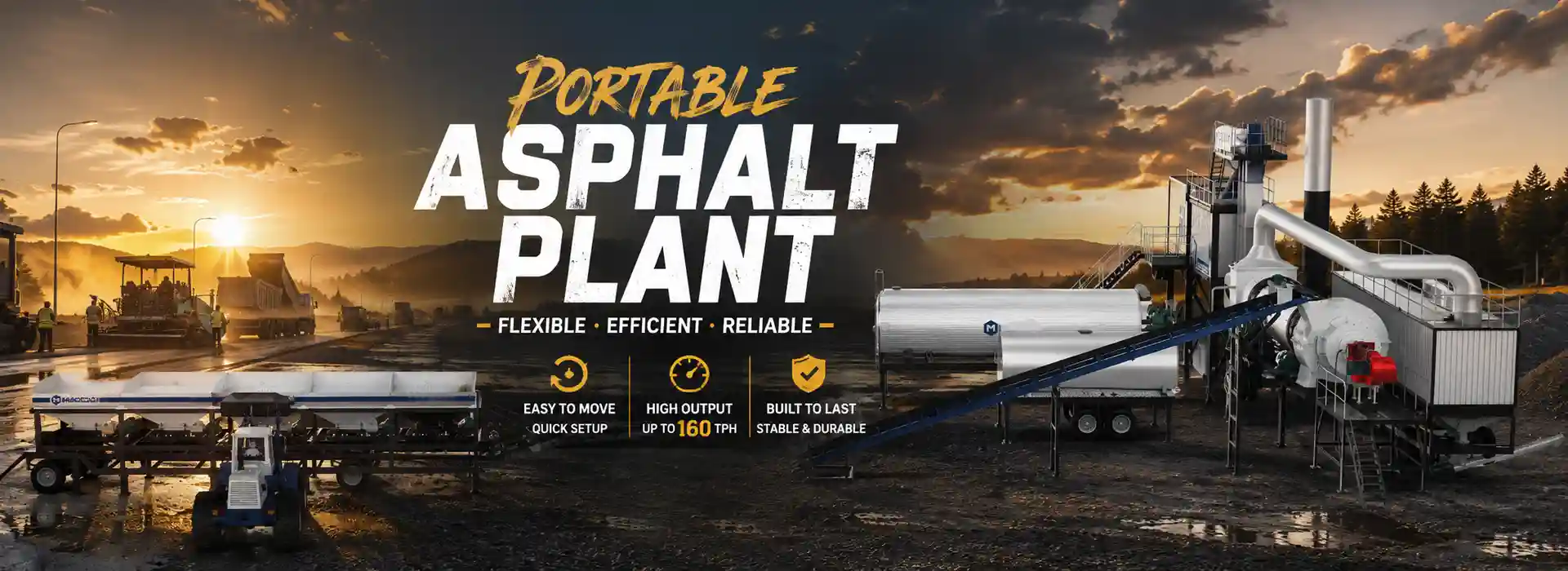 aimix portable asphalt mix plant for sale in road and bridge construction